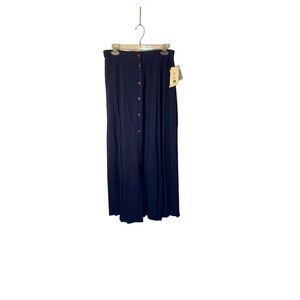 NWT, Lee David women’s navy blue button-down midi skirt, large